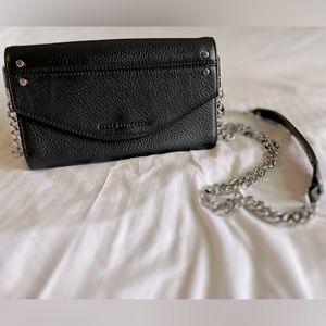 Aimee Kestenberg chain black wallet 8.5” wide x 4.5” tall